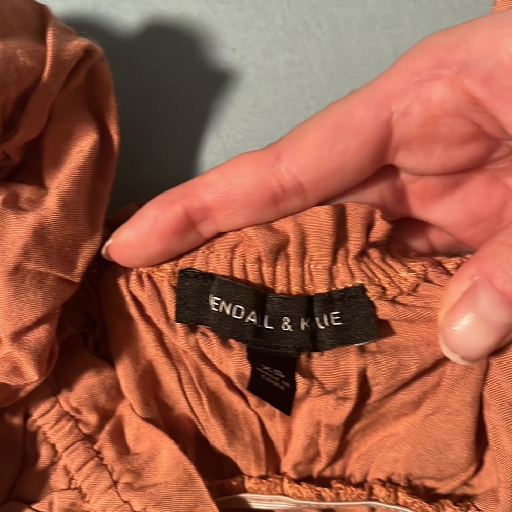 kendall & kylie / pacsun | copper bustier puff sleeve top | size XS - Picture 2 of 2